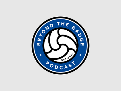 Beyond the Badge Podcast logo badge ball design football illustration logo logo design logotype podcast soccer type typography vector