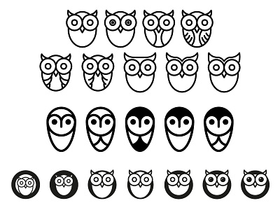 Unused owl logomarks by Markus Wikenstål on Dribbble