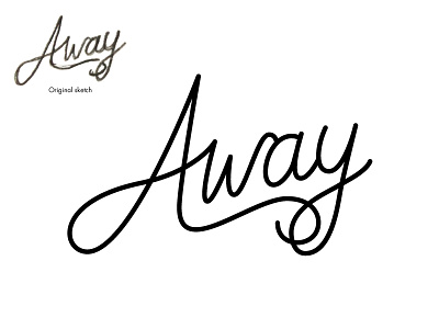 Away hand lettering hand lettering lettering script single stroke typography vector