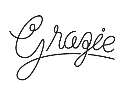 Grazie hand lettering hand lettering lettering script single stroke typography vector