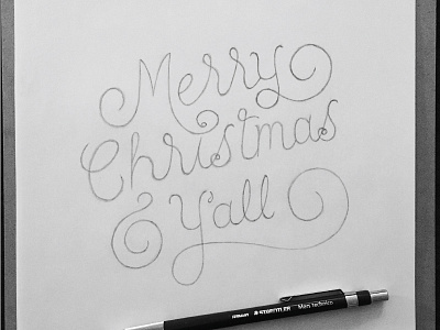 Merry (late) Christmas Y'all hand lettering lettering script sketch typography