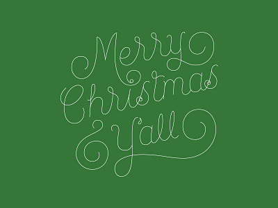 Merry (late) Christmas Y'all hand lettering lettering script typography vector