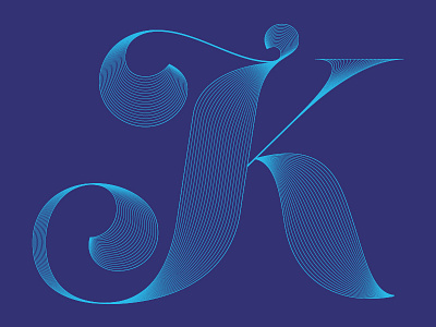 K lettering type typography vector