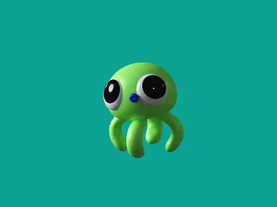 Cute octopus animation. animation design green motion octopus