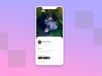 Photography Profile view -Mobile Design adobe xd adobe xd mobile app design ux adobephotoshop ui ux