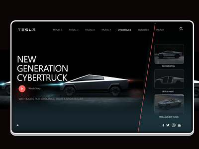 Tesla Supertruck Landing page sample design