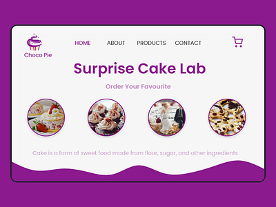 Cake Order- Website Landing page design adobe xd adobexd cakeweb color landingpage ui ux