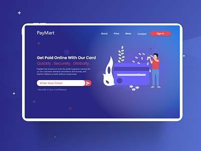 Payment Card Introduction Sample Landing page Design