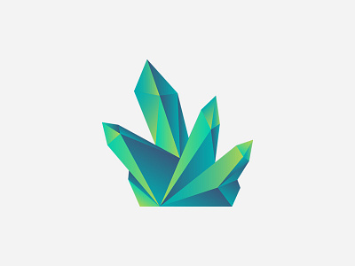 Cryptomon brand crystal diamond geometry green identity logo logotype polygon