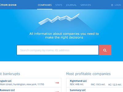 BLUEHorizons concept 3d blue chart companies concept data graph search shadow