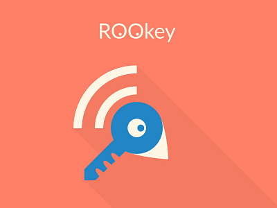 ROOkey Logotype app bird key mobile password peach pin venue