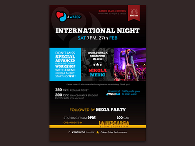 INTERNATIONAL NIGHT Poster dance dancing karma night party poster salsa
