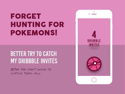 4 DRIBBBLE INVITES - Forget Pokemons beaman beawoman forgetpokemons makesomethinguseful sendmeyourstuff sitdownanddesign