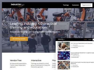 Industry 4.0 Insights web presentation business corporate course education industrial industry training webflow