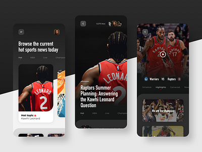 Sports App Desgin app appdesign basketball character concept conceptual design game kawhi leonard match mobile mobile app design nba nba finals sport sports ui ux