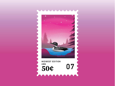 Midwest Stamps: Loon design illustration loon midwest vector