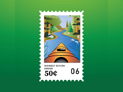 Midwest Stamps: Kayaking design illustration kayak midwest stamp vector