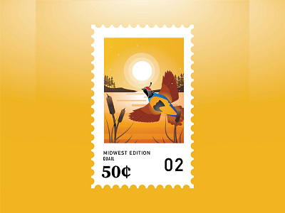 Midwestern Stamps: Quail design illustration midwest stamp vector