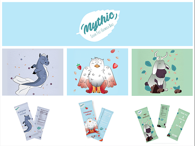 Mythic Sugar Free Granola Bars children design granolabar illustration kids packaging packagingdesign vector