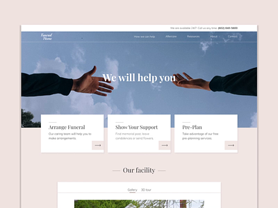 Funeral Home website concept design ui ux web website