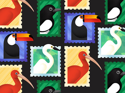 The Flock adobe bird birds design illustration illustrator india nature procreate stamp stamp design texture vector