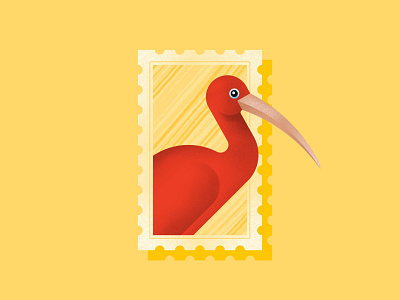 Scarlet Ibis adobe bird brasilia brazil design ibis illustration illustrator nature procreate stamp stamp design texture vector