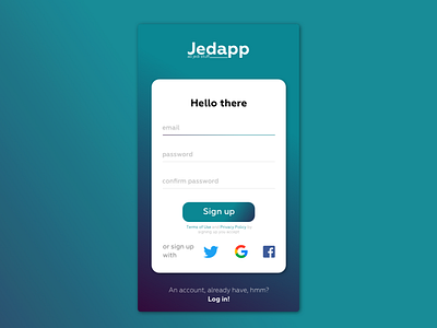 DailyUI #1 Jedapp app dailyui 001 signup ui ux yoda