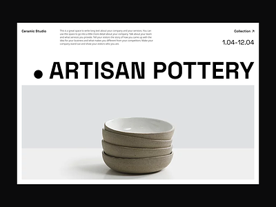 Layout color design minimal pottery ui ux website