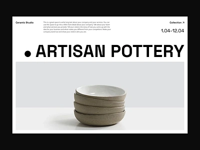 Layout color design minimal pottery ui ux website