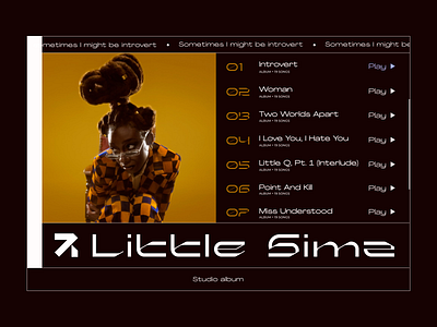 Playlist color design little simz music playlist ui ux web