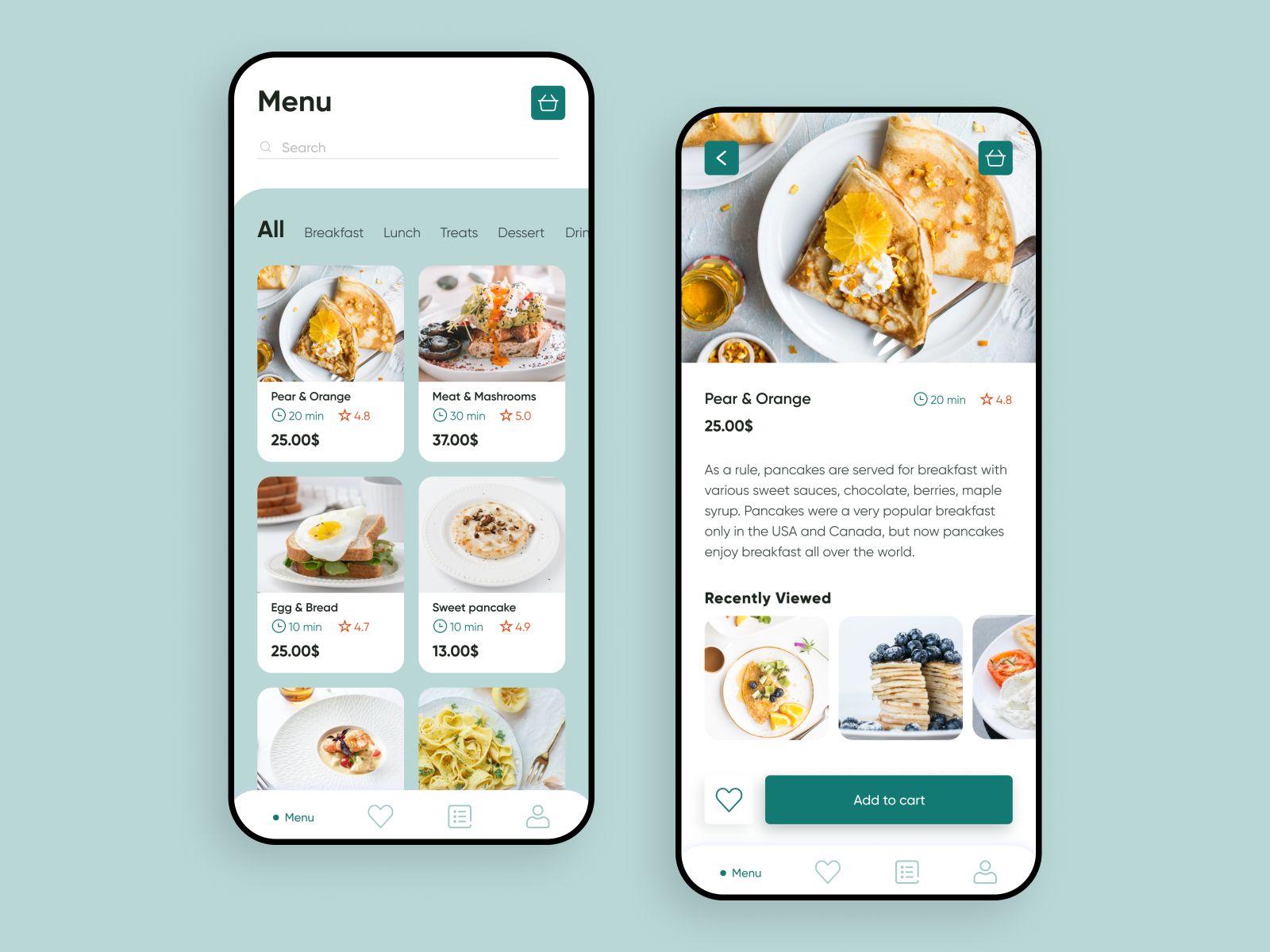 Restaurant Menu Mobile App By Anna Rudometkina On Dribbble