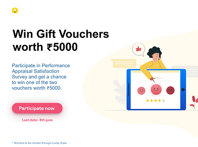 Participate and win appraisal emailers feedback gift hr motivation participate survey vouchers win