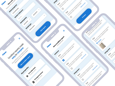 Fidow - mobile mockups contract fidow form mobile mobile form property report report design