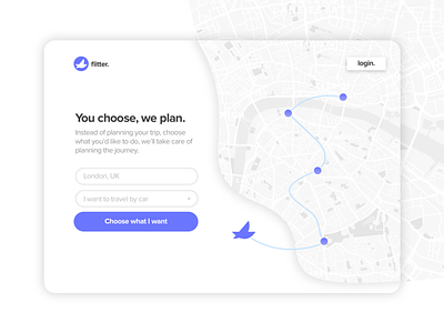 Flitter - map landing page flitter itinerary landing page map travel