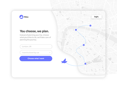 Flitter - map landing page