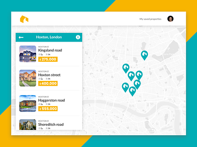 Gemfinder - Maps property results index listing london maps marker pin property results web design