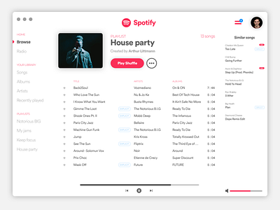 Light version of Spotify itunes music player playlist sketch spotify