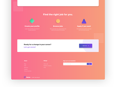 Landing page footer apply call to action cta footer footer design landing pastel shapes sign up