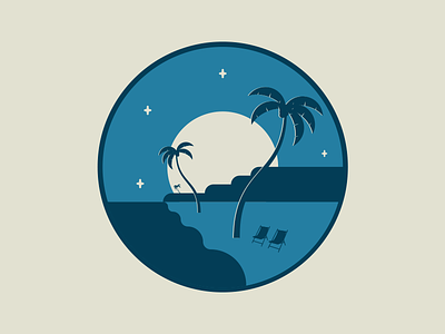 Beach beach moon night ocean palm trees