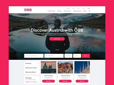 ÖBB Landing Page austria germany obb train travel ux web webdesign