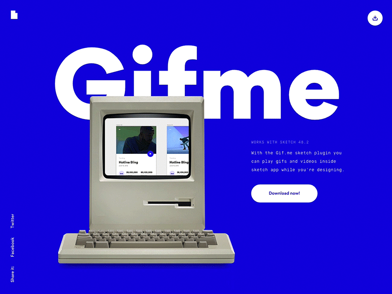 Relaunching Gifme! blue computer gifme gifs landingpage langding mobile plugin responsive sketch sketchapp website