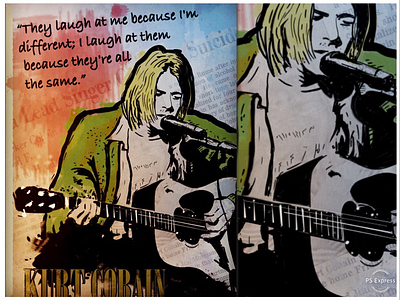 Cobain cobain design digital painting graphic design illustration nirvana poster art rock typography