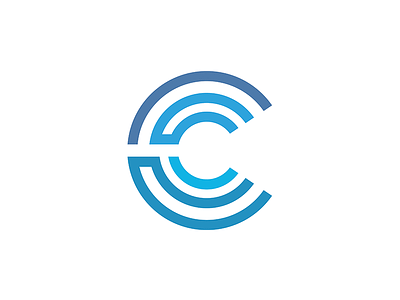 Carrie's Logo blue logo c c logo circle logo circular dimensional logo logomark logotype shades of blue