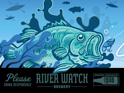 FISH (FOR SCALE) bass beer fish illustration packaging