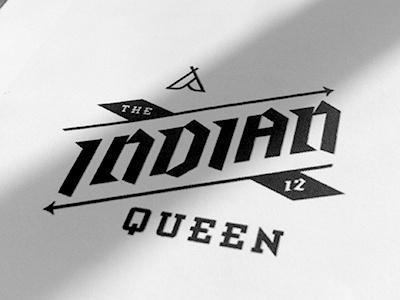 Indian Queen logo arrows bar custom type logo pee print magazine rda tee whiskey bar