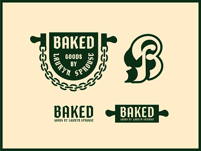 BAKED branding illustration logo mongram