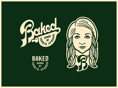 BAKED illustration logo portrait typographic typography