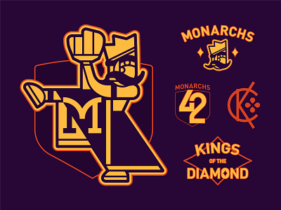 Kings of the Diamond badge baseball design drawing icon illustration logo typography vector