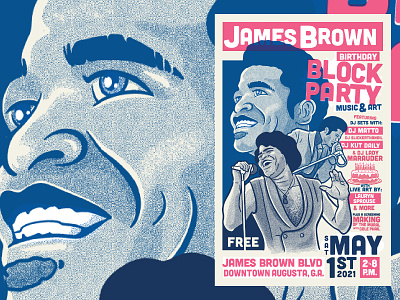 James Brown Block Party Poster flyer jamesbrown poster show