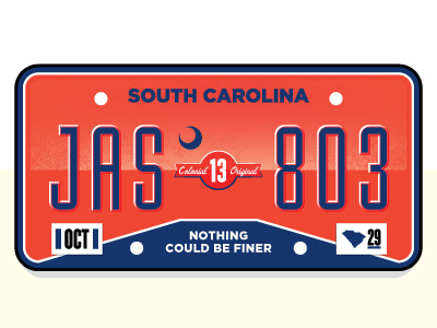 SC License Plate license original sc